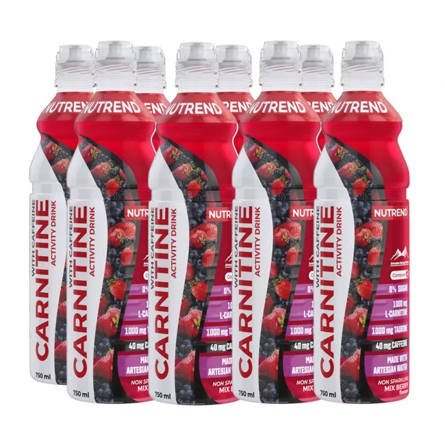 Carnitine Activity Drink with Caffeine, Non Sparkling Mix Berry - 8 x 750 ml.