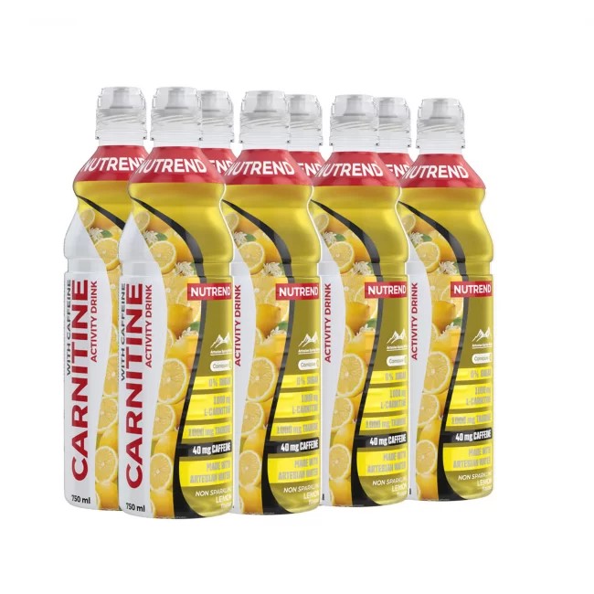 Carnitine Activity Drink with Caffeine, Non Sparkling Lemon - 8 x 750 ml.