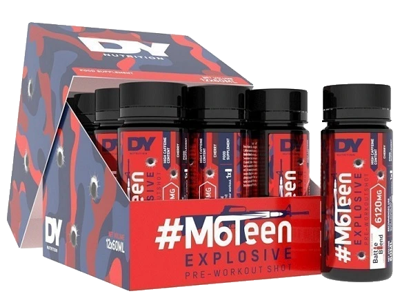 #M6Teen Explosive Pre-Workout Shot, Peach - 12 x 60ml.