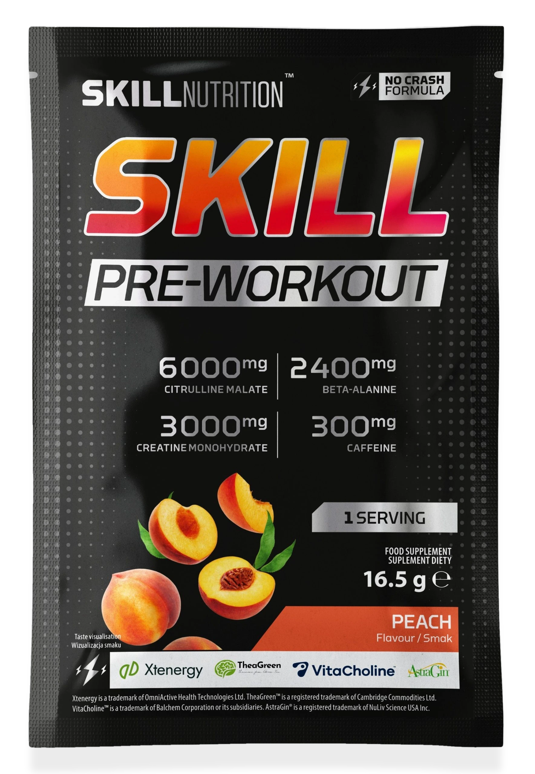 Skill Pre-Workout, Peach - 16.5 grams (1 serving)