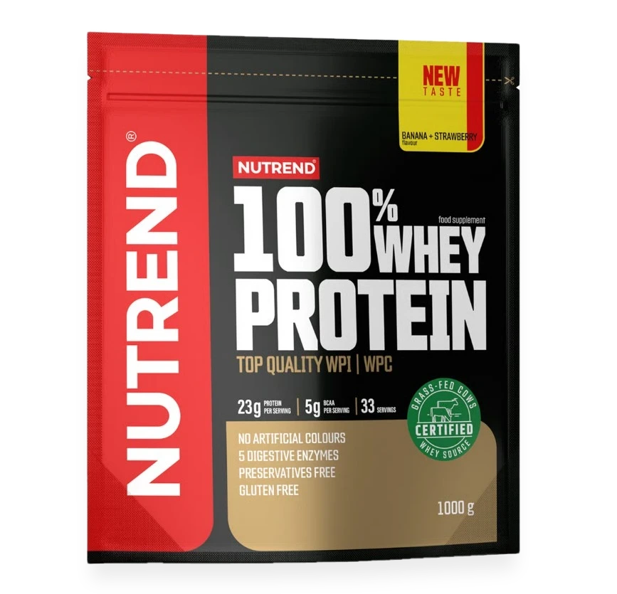 100% Whey Protein, Banana + Strawberry - 1000 grams
