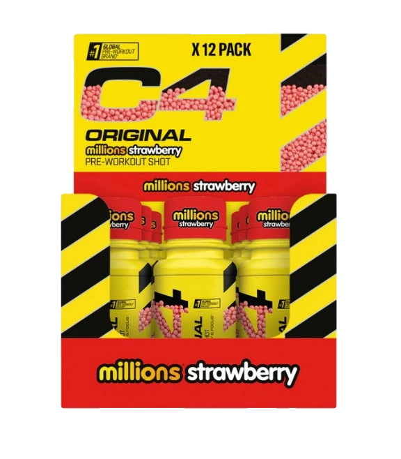 C4 Original Pre-Workout Shot, Millions Strawberry - 12 x 60 ml.