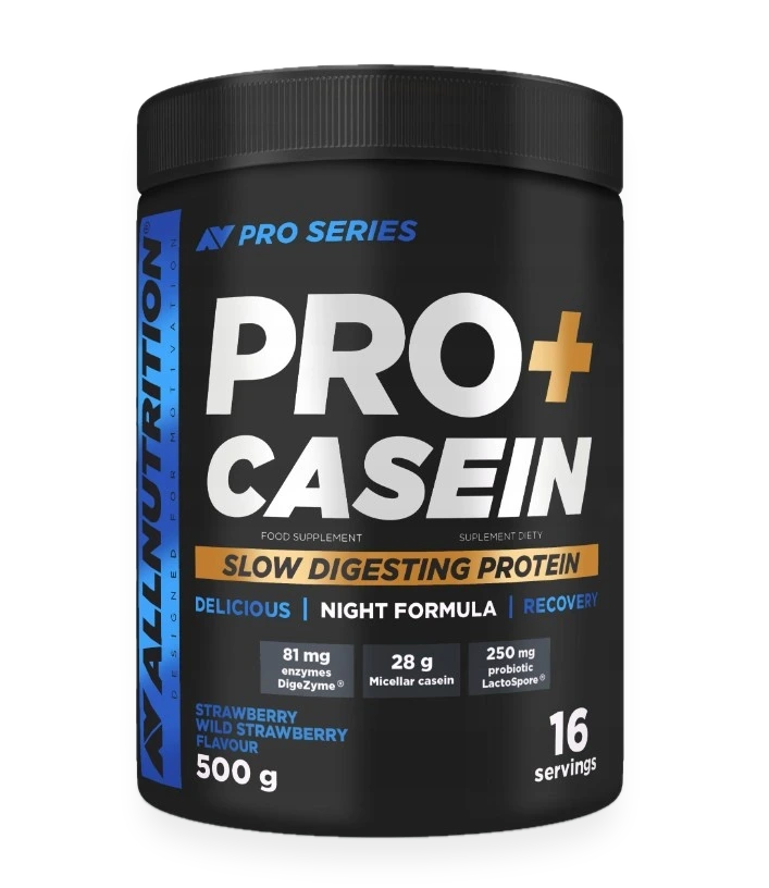 Pro+ Casein, Strawberry-Wild Strawberry - 500 grams