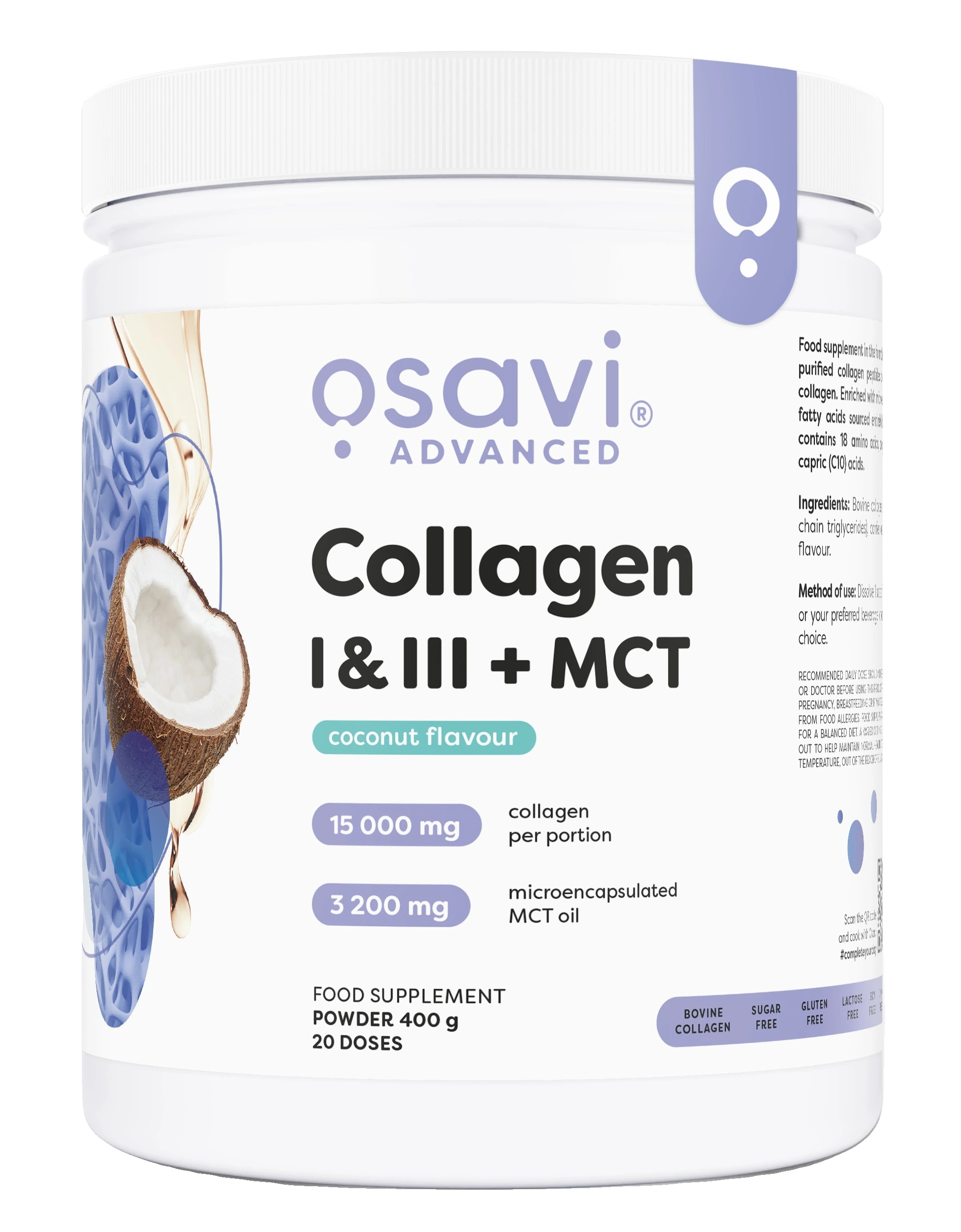 Collagen I & III + MCT, Coconut - 400 grams