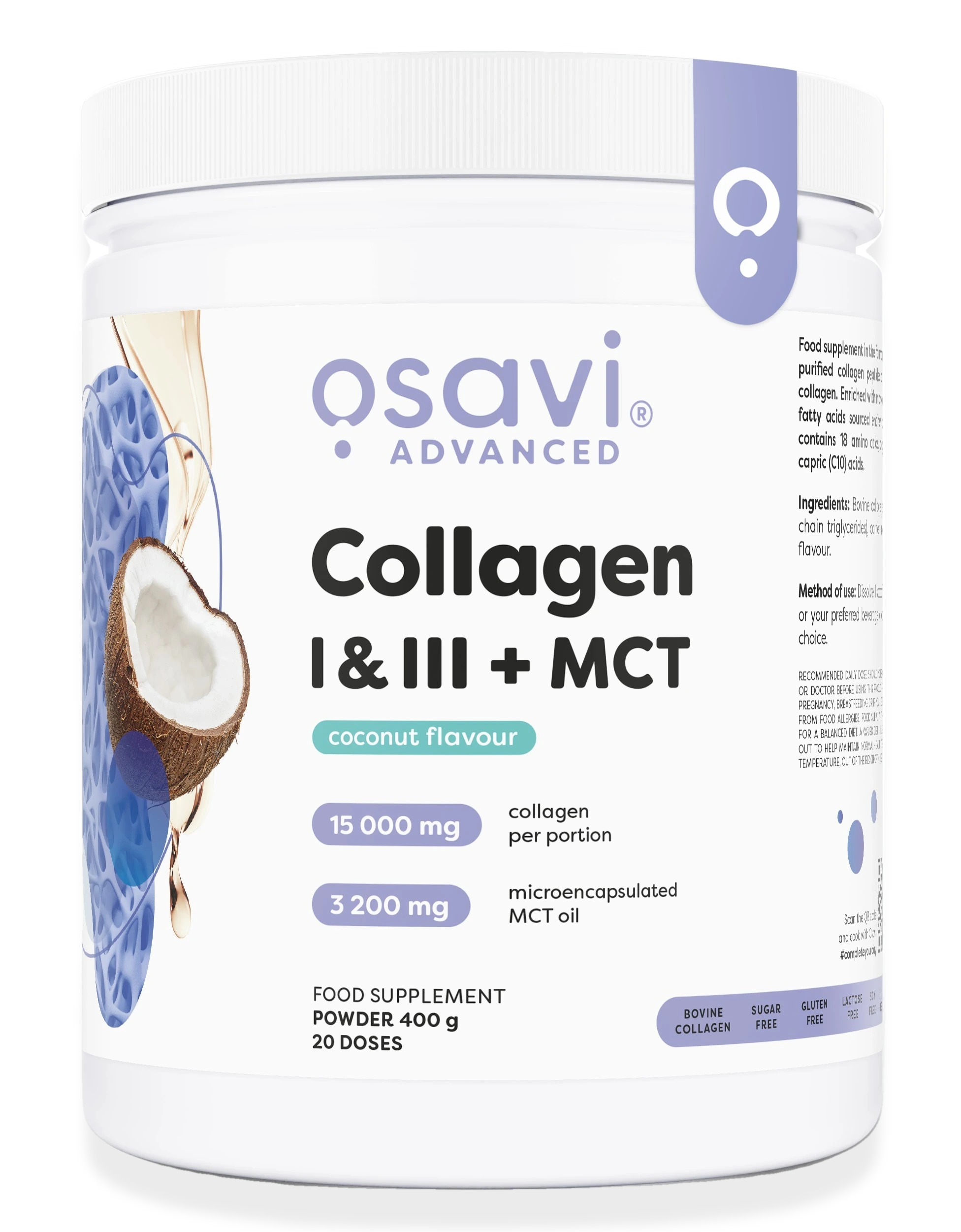 Collagen I & III + MCT, Coconut - 400 grams