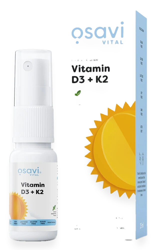 Vitamin D3 + K2 Oral Spray, Peppermint - 25 ml.
