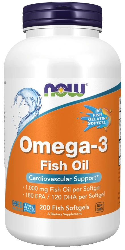 Omega-3 Fish Oil, Molecularly Distilled - 200 fish softgels