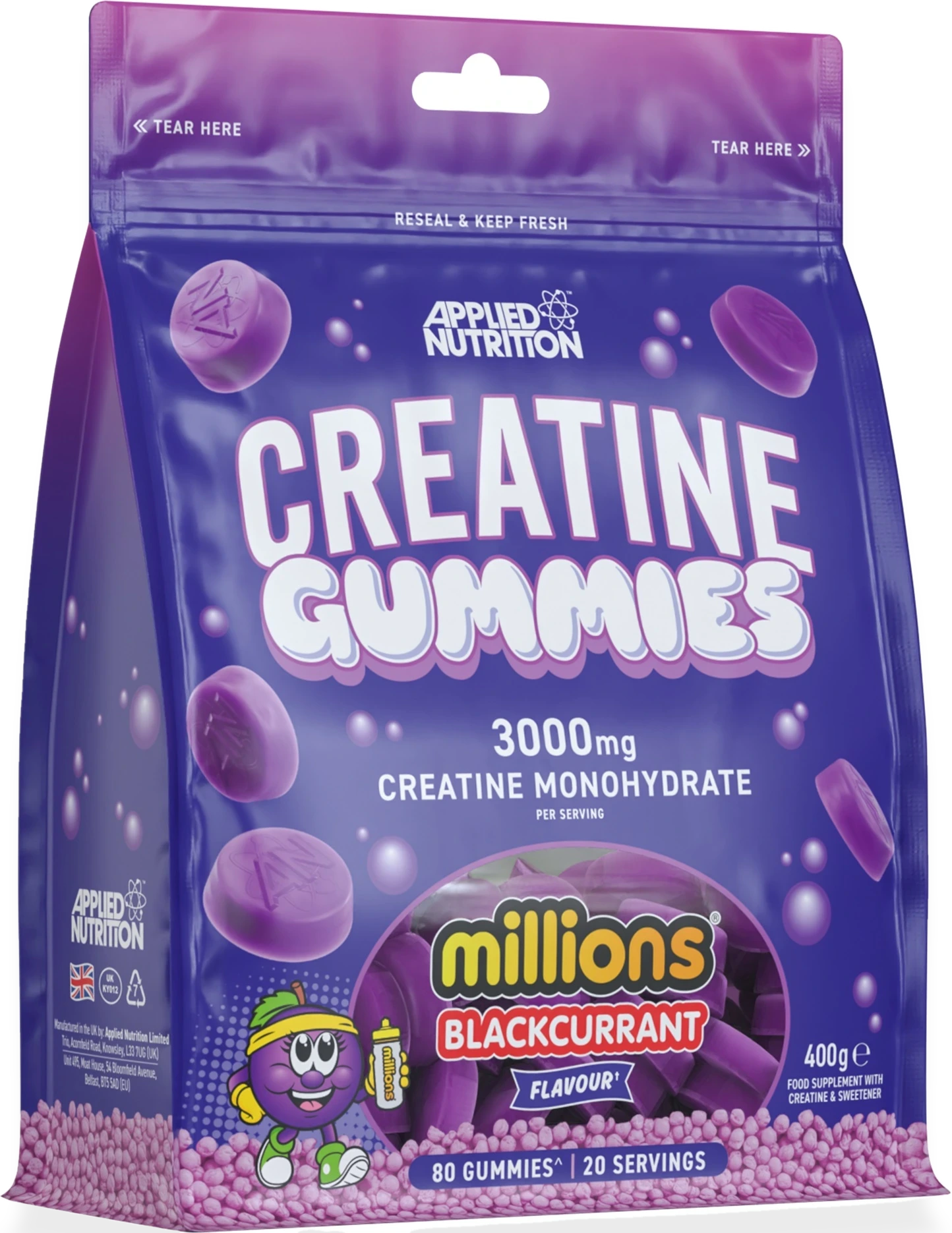 Creatine Gummies, Millions Blackcurrant - 80 gummies