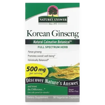 Korean Ginseng, 500mg - 50 vcaps