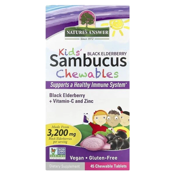Kid's Sambucus Chewables, Black Elderberry - 45 chewable tablets