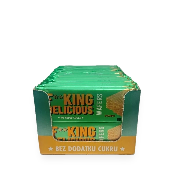 Fitking Delicious Wafers, Peanut - 32 x 80g