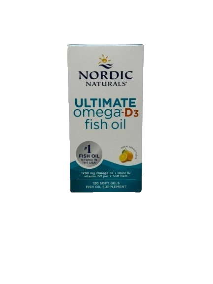 Ultimate Omega-D3 Fish Oil, 1280mg Lemon - 120 softgels