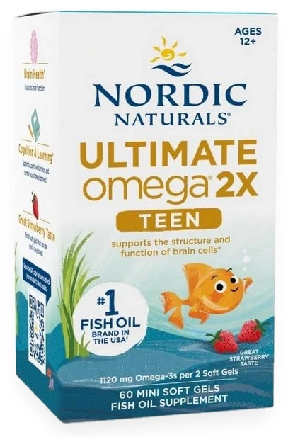 Ultimate Omega 2X Fish Oil TEEN, Strawberry (EAN 768990891212) - 60 mini softgels
