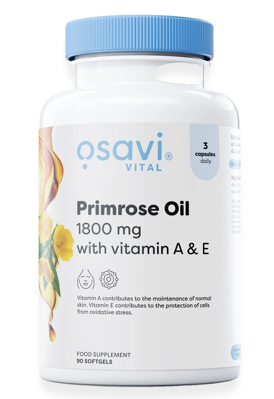 Primrose Oil with Vitamin A & E, 1800mg - 90 softgels