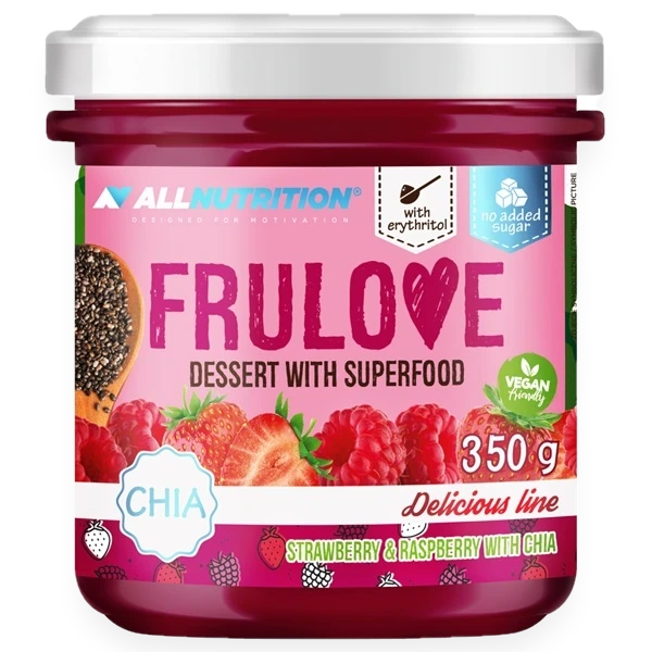 Frulove Dessert with Superfood, Strawberry & Raspberry with Chia - 350 grams