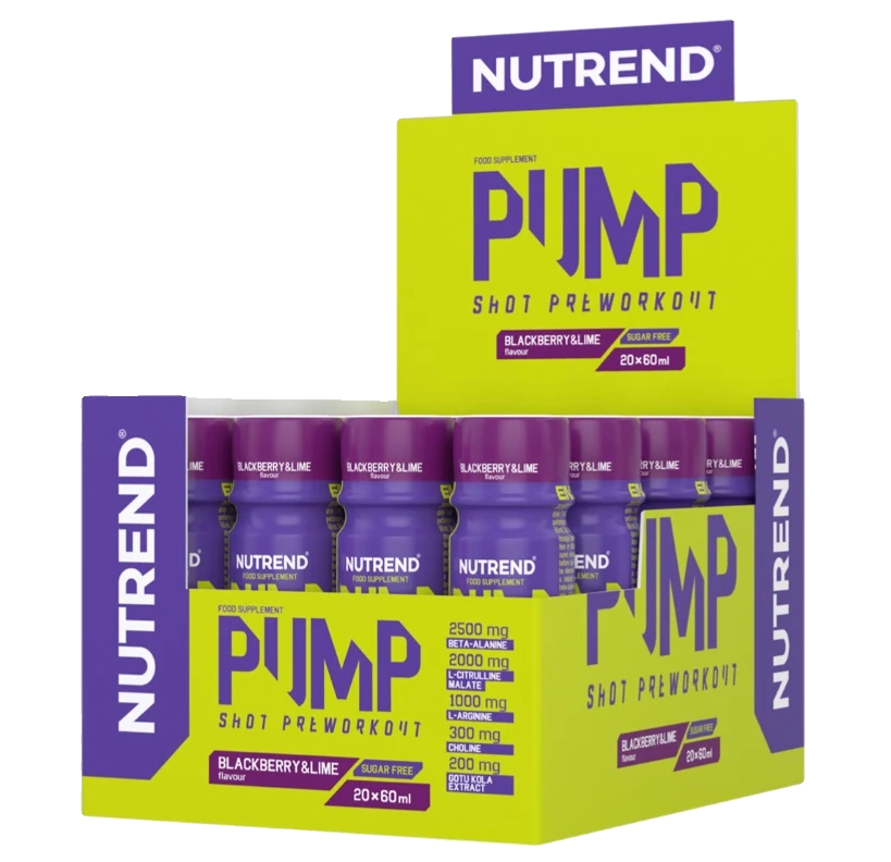 Pump Pre-Workout Shot, Blackberry & Lime - 20 x 60 ml.