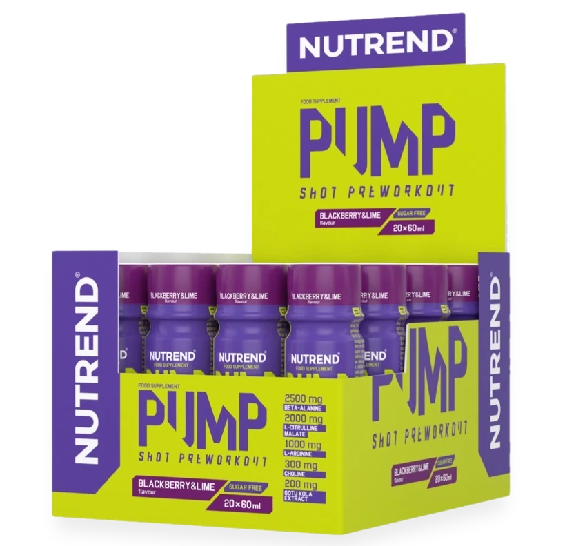 Pump Pre-Workout Shot, Blackberry & Lime - 20 x 60 ml.