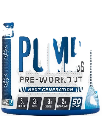 Pump 3G Pre-Workout (Zero Stimulant), Icy Blue Raz (EAN 634158794353) - 375 grams
