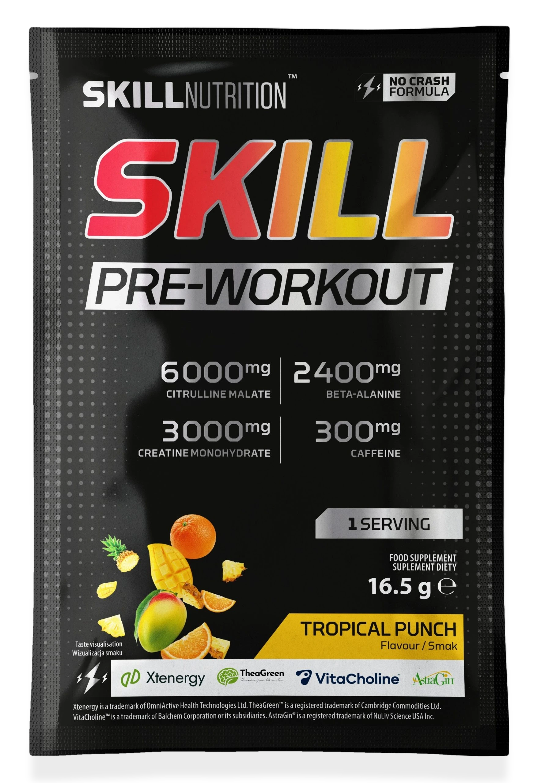 Skill Pre-Workout, Tropical Punch - 16.5 grams (1 serving)