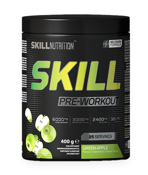 Skill Pre-Workout, Green Apple - 400-412 grams