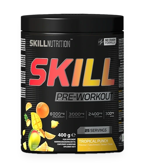 Skill Pre-Workout, Tropical Punch - 400-412 grams