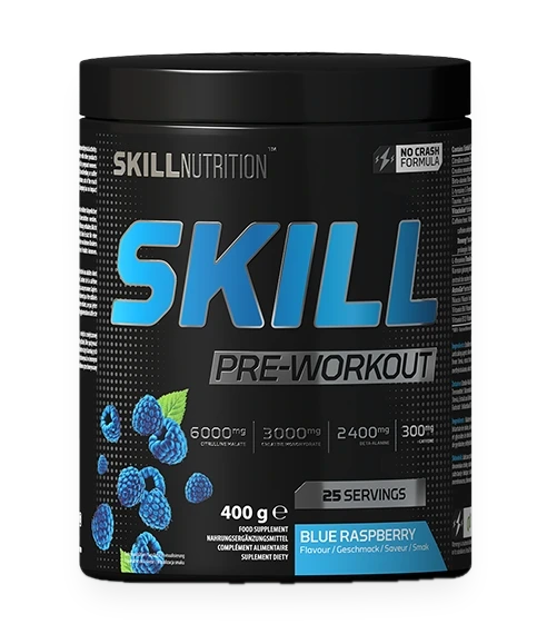 Skill Pre-Workout, Blue Raspberry - 400-412 grams