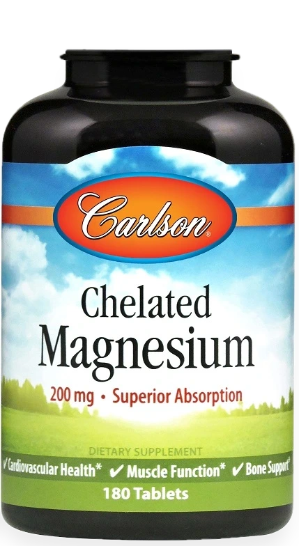 Chelated Magnesium, 200mg - 180 tablets