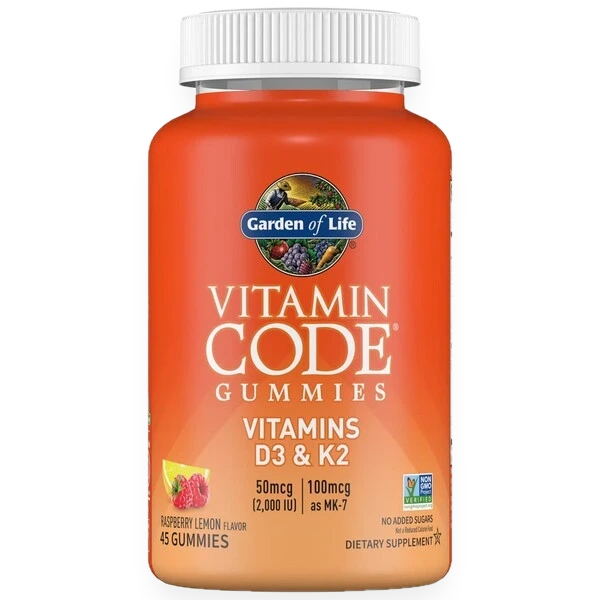 Vitamin Code Gummies Vitamins D3 & K2, Raspberry Lemon - 45 gummies