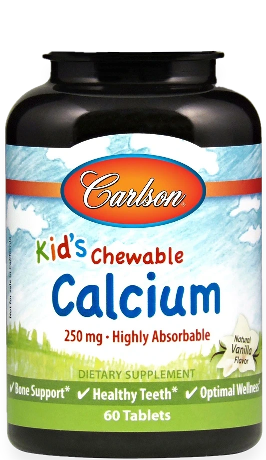 Kid's Chewable Calcium, 250mg Natural Vanilla - 60 tablets