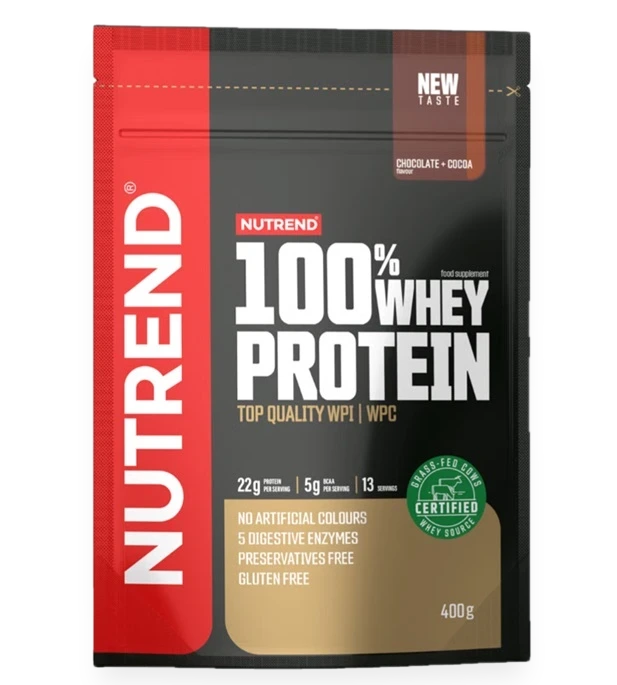 100% Whey Protein, Chocolate + Cocoa - 400 grams