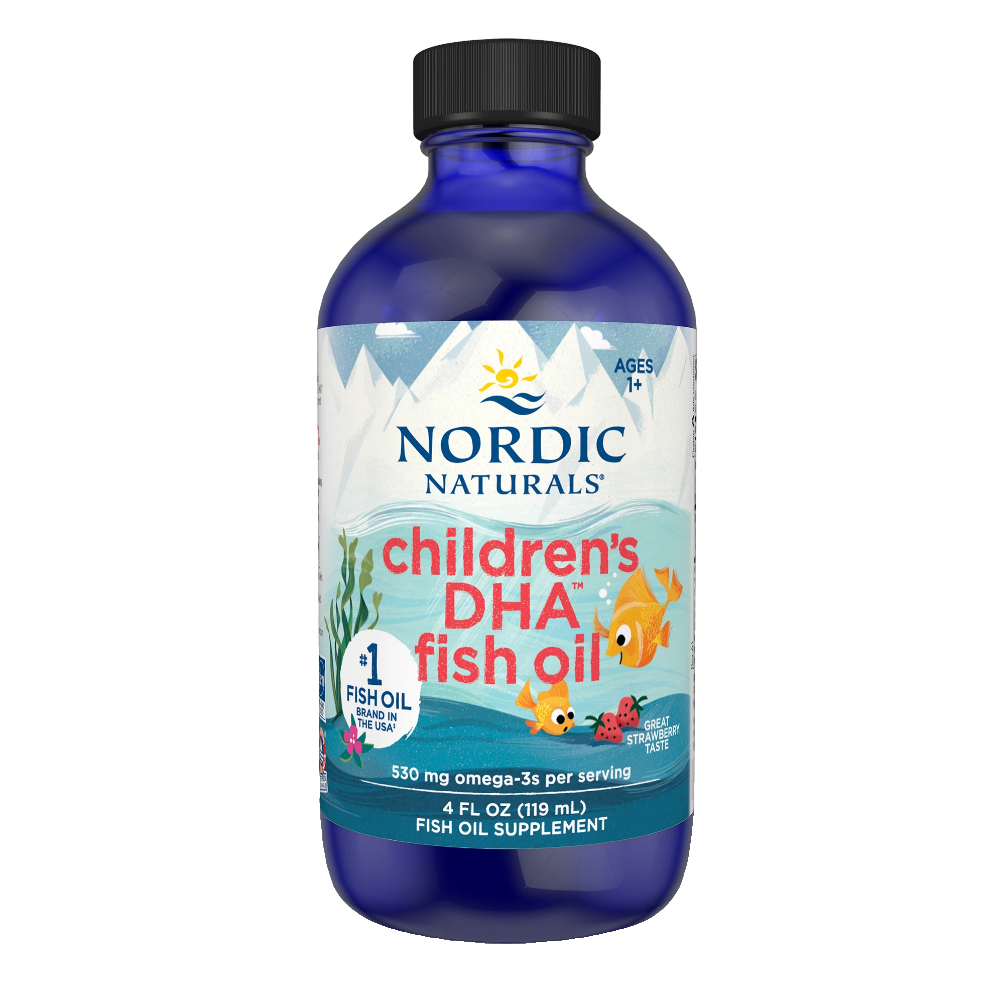 Children's DHA, 530mg Omega-3 Strawberry - 119 ml.