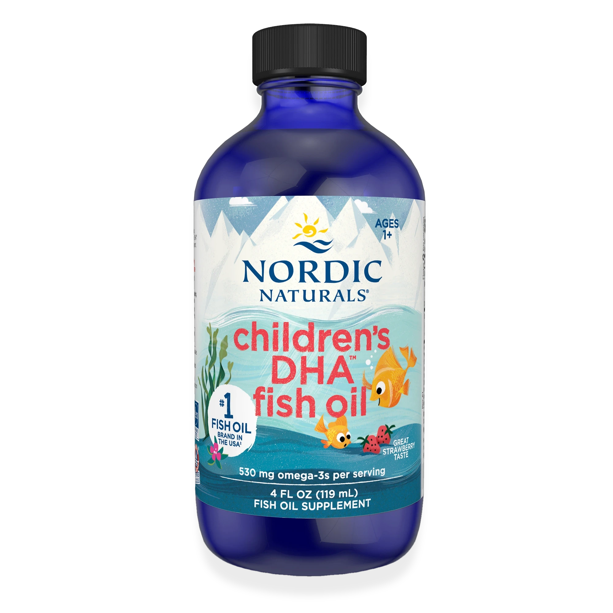 Children's DHA, 530mg Omega-3 Strawberry - 119 ml.