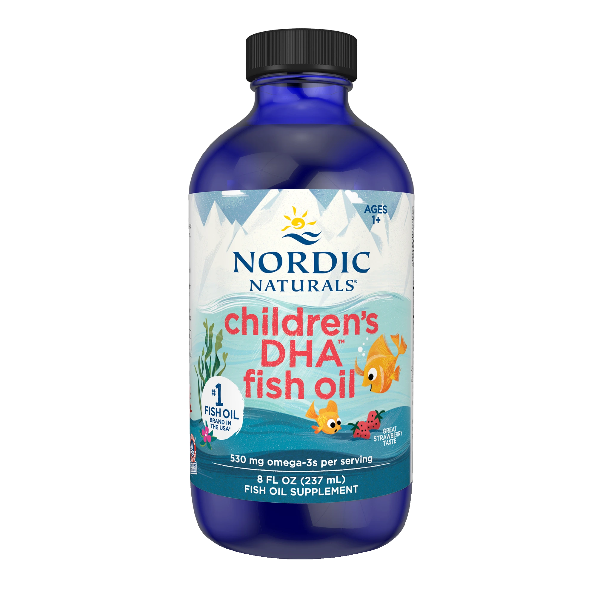 Children's DHA, 530mg Omega-3 Strawberry - 237 ml.