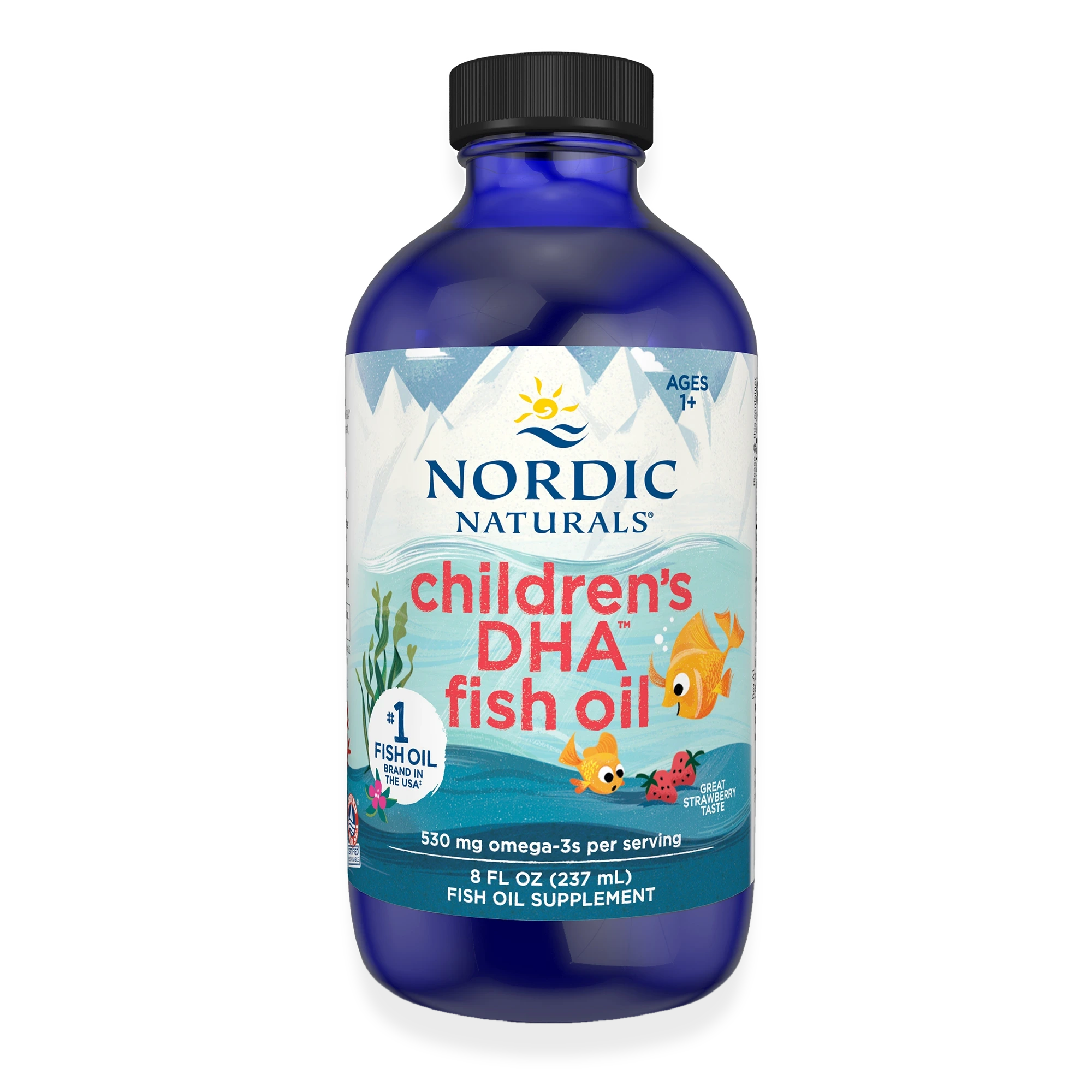 Children's DHA, 530mg Omega-3 Strawberry - 237 ml.