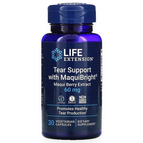 Tear Support with MaquiBright (Maqui Berry Extract), 60mg - 30 vcaps