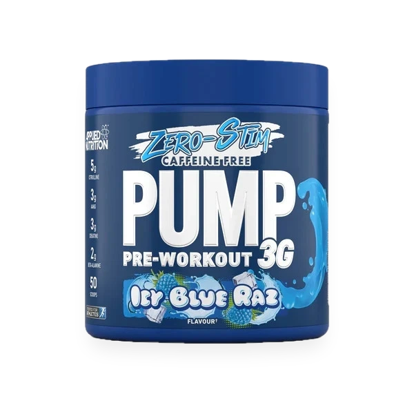 Pump 3G Pre-Workout (Zero Stimulant), Icy Blue Raz (EAN 5056555204993) - 375 grams