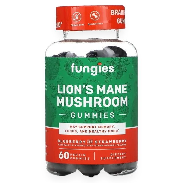 Lion's Mane Mushroom Gummies, Blueberry & Strawberry - 60 gummies