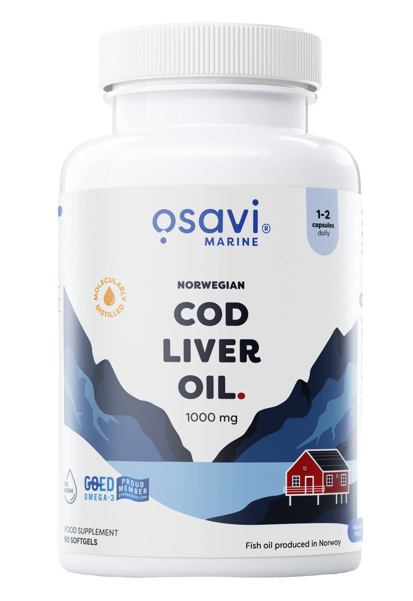 Norwegian Cod Liver Oil Softgels, 1000mg (Lemon) - 90 softgels