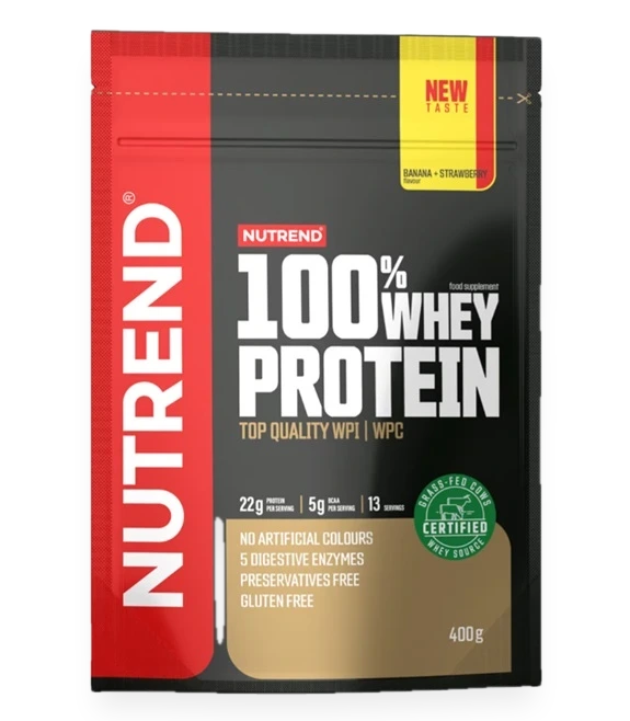 100% Whey Protein, Banana + Strawberry - 400 grams