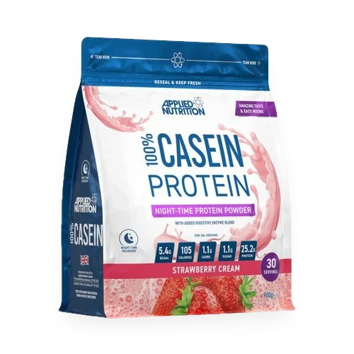 100% Casein Protein, Strawberry Cream - 900 grams