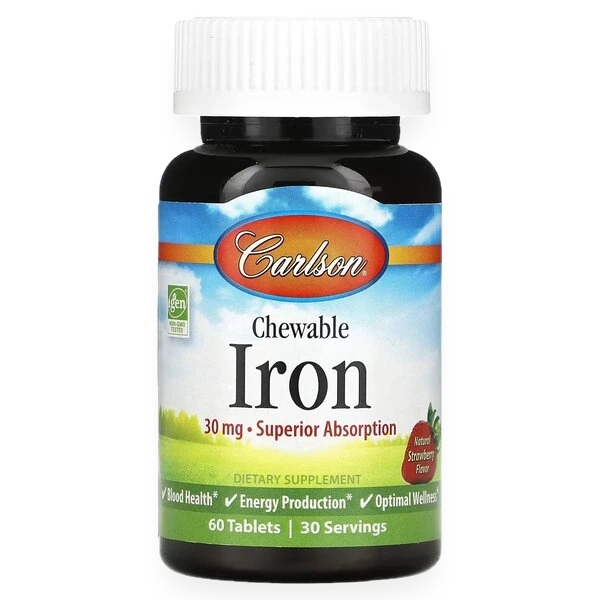Chewable Iron, 30mg Strawberry - 60 tablets
