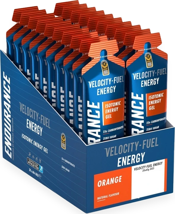 Endurance Energy Isotonic Energy Gel, Orange - 20 x 60g