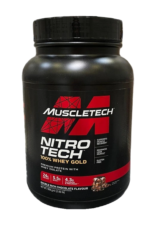 Nitro-Tech 100% Whey Gold, Double Rich Chocolate - 908 grams