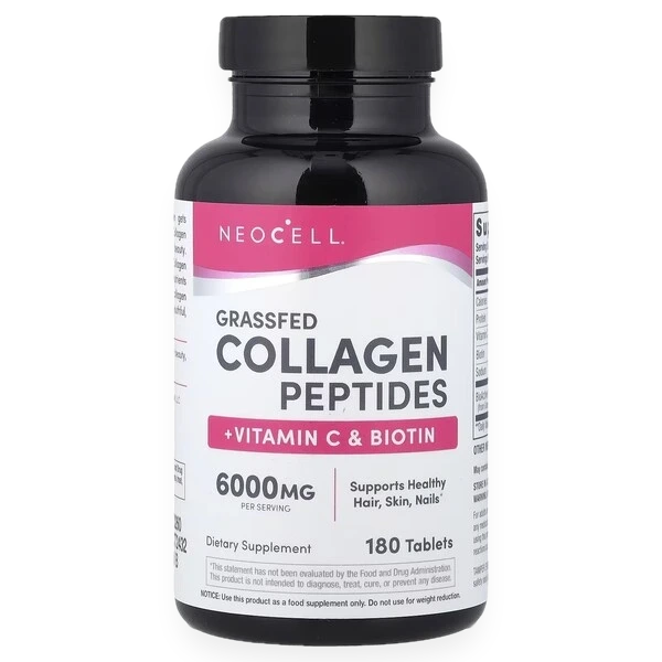 Grassfed Collagen Peptides + Vitamin C & Biotin - 180 tablets