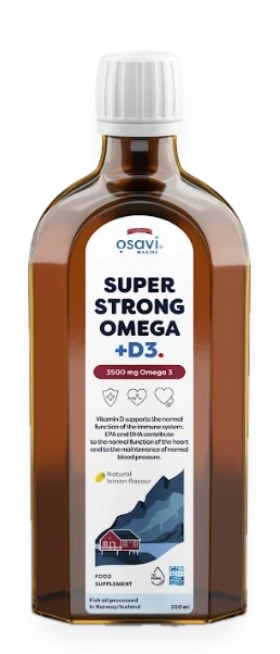 Super Strong Omega + D3, 3500mg Omega 3 (Lemon) - 250 ml.