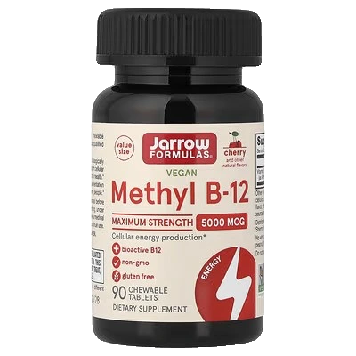 Methyl B-12, 5000mcg (Cherry) - 90 vegan chewable tabs