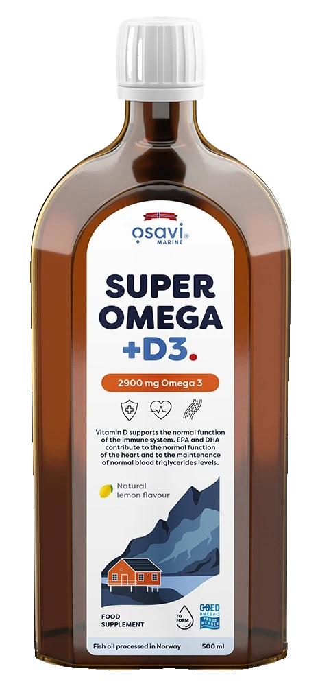 Super Omega + D3, 2900mg Omega 3 (Lemon) - 500 ml.