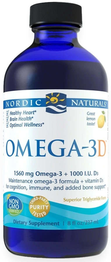 Omega-3D, 1560mg Lemon - 237 ml.
