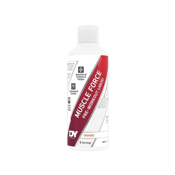Muscle Force Liquid Pre-Workout, Orange - 500 ml.