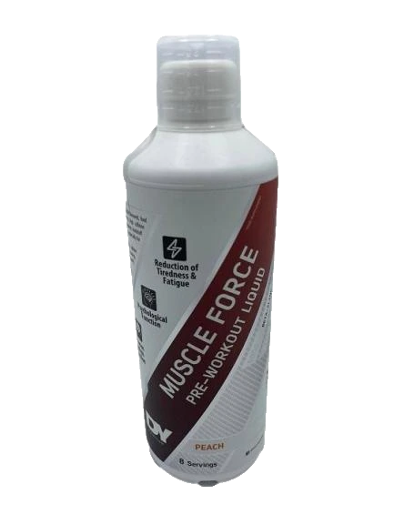 Muscle Force Liquid Pre-Workout, Peach - 500 ml.